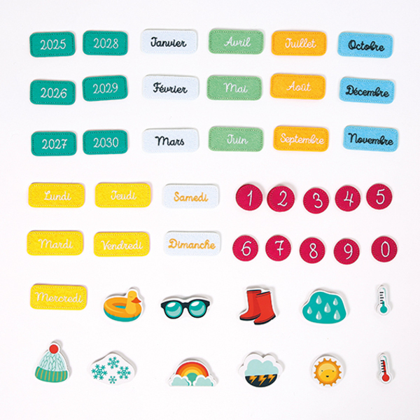 Calendrier éducatif jours, saisons et météo - Corail