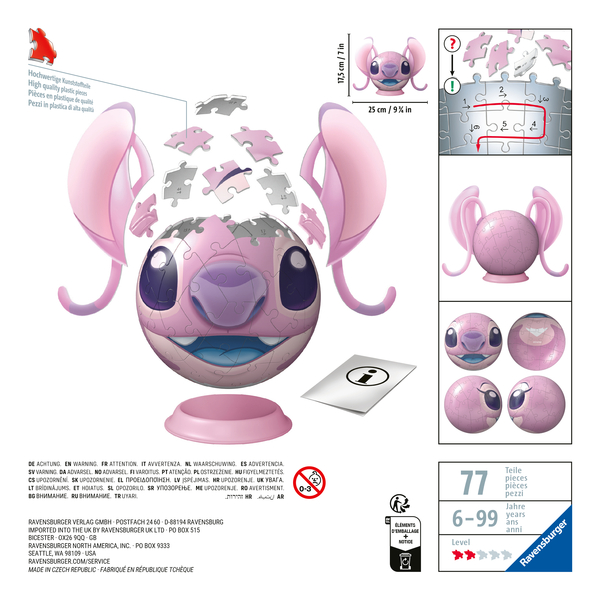 Puzzle 3D Ball 72 pièces - Disney Stitch
