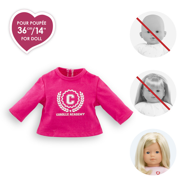 T-Shirt Fuschia Corolle Academy pour Poupée Ma Corolle 36 cm