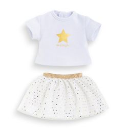 Ensemble jupe & t-shirt ivoire & or - Ma Corolle 36 cm