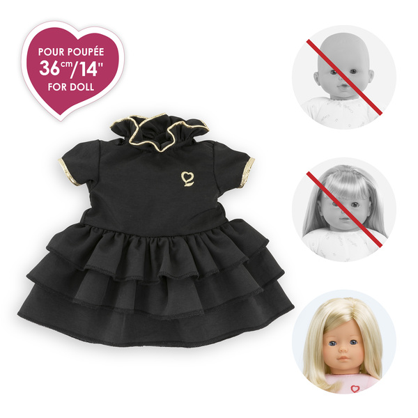 Robe noire et or pour Poupée Ma Corolle 36 cm