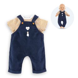 T-shirt et salopette marine - Poupon 30cm