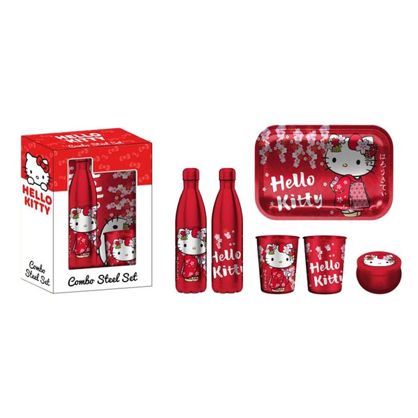 Coffret gourde, plateau et tasse Hello Kitty