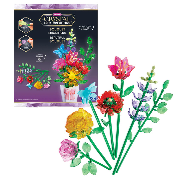 Création 3D Crystal Gem - Magnifique bouquet de fleurs (400 pièces)