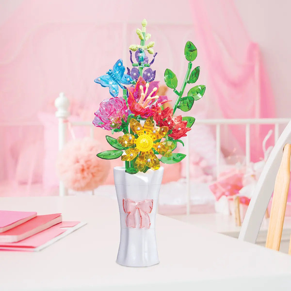 Création 3D Crystal Gem - Magnifique bouquet de fleurs (400 pièces)