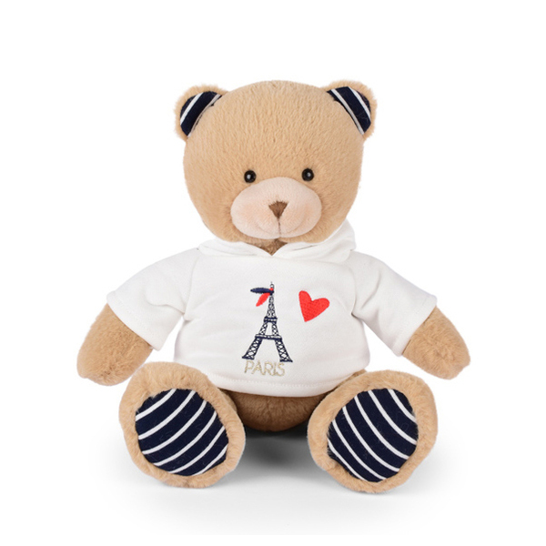 Ours Peluche Sweat Tour Eiffel - 28 cm