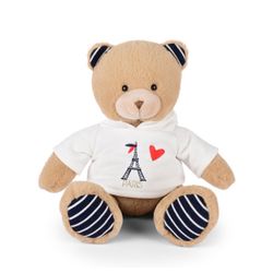 Ours Peluche Sweat Tour Eiffel - 28 cm