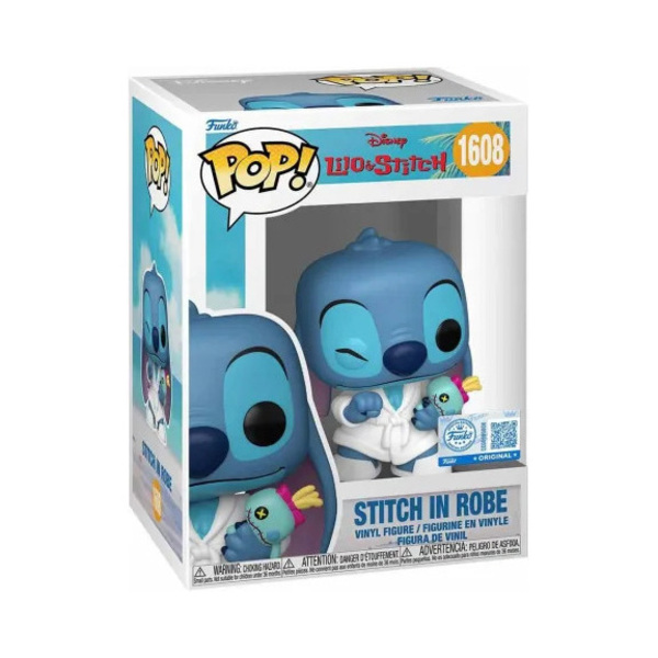 Figurine Stitch en Peignoir avec Scrump - Funko Pop n° 1608