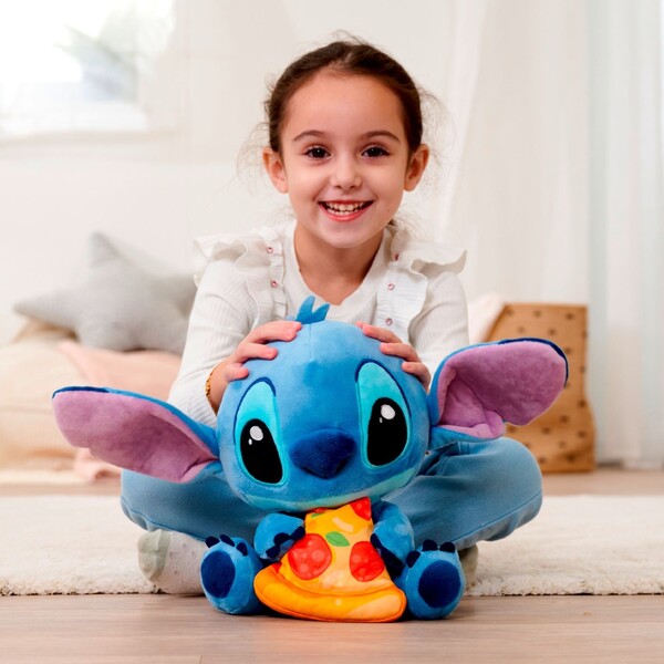 Peluche Stitch avec pizza - 25cm