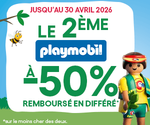 Playmobil : Le 2ème à -50% remboursé en différé