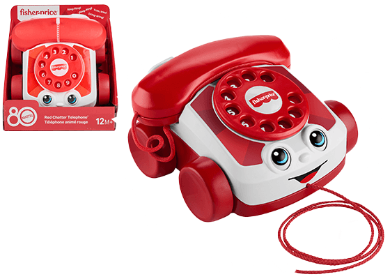 Téléphone animé rouge 80 ans Mattel